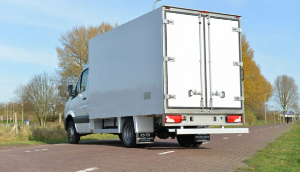 Isolated truck body on a Mercedes Sprinter with Thermoking cooling